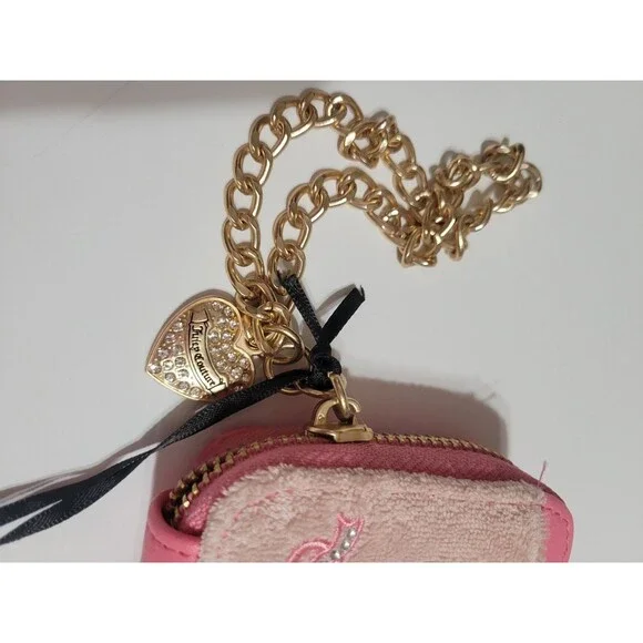 Juicy Couture Lovers Club Square Wristlet Wallet Pink Diamond Rhinestone - Picture 4 of 6